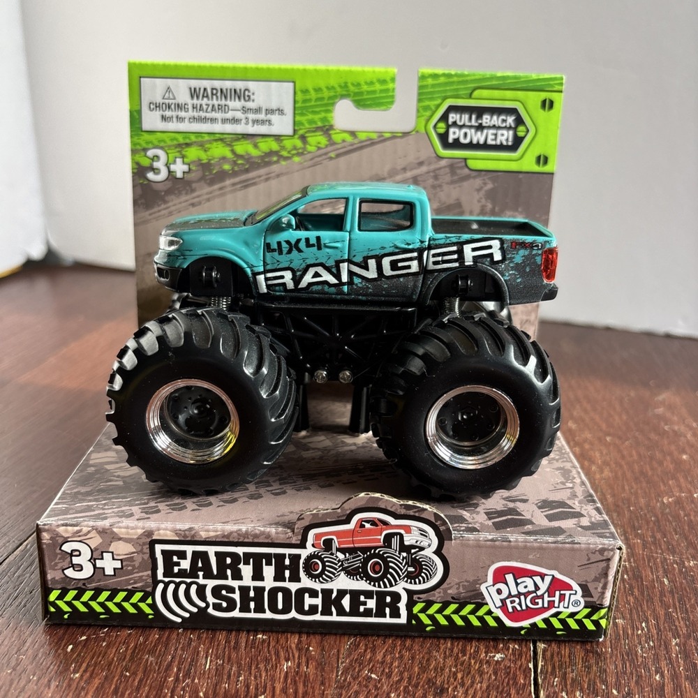 Play Right Earth Shocker Monster Truck Earth Crusher Pull-Back Power Ford Ranger